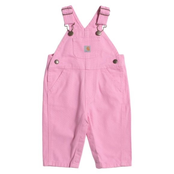 Carhartt Pink  Bib Overalls Infant Baby Sizes 3M 6M 12M Valentines Day NEW - Picture 1 of 9
